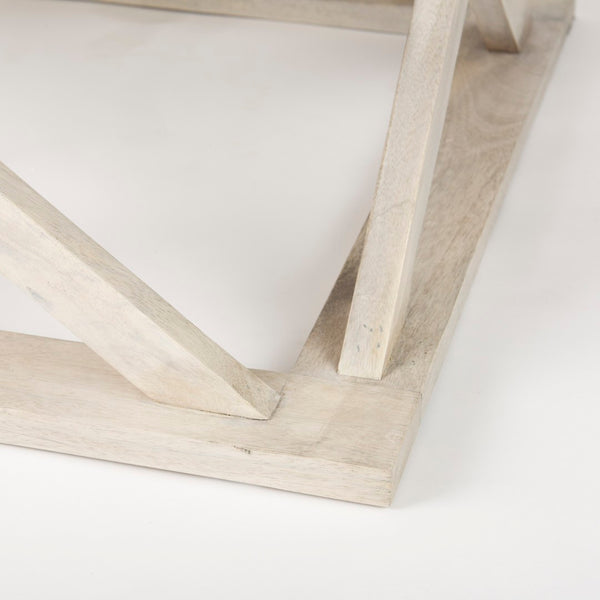 Mercana Forsey Contemporary Solid Mango Wood Coffee Table with Lattice Design – Perfect for Modern Living Spaces Blonde Wood 69741