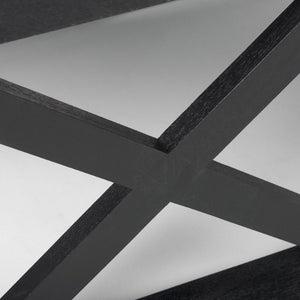 Mercana Forsey Contemporary Solid Mango Wood Coffee Table with Lattice Design – Perfect for Modern Living Spaces Black Wood 69743