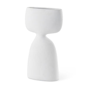 Mercana Rylee Sculptural Ceramic Vase - Modern Matte Finish for Stylish Home Décor and Versatile Arrangements White Ceramic | 11.6H 69802
