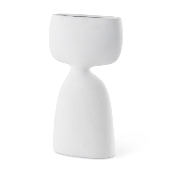 Mercana Rylee Sculptural Ceramic Vase - Modern Matte Finish for Stylish Home Décor and Versatile Arrangements White Ceramic | 11.6H 69802