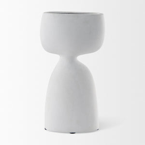 Mercana Rylee Sculptural Ceramic Vase - Modern Matte Finish for Stylish Home Décor and Versatile Arrangements White Ceramic | 11.6H 69802
