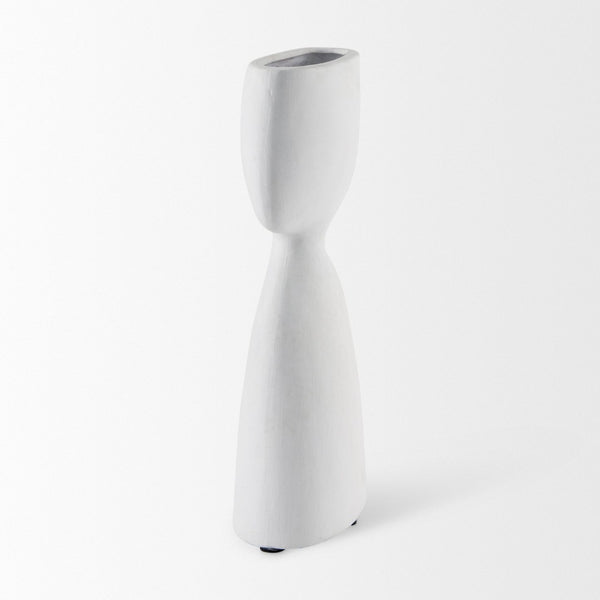 Mercana Rylee Sculptural Ceramic Vase - Modern Matte Finish for Stylish Home Décor and Versatile Arrangements White Ceramic | 11.6H 69802