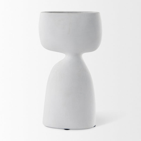 Mercana Rylee Sculptural Ceramic Vase - Modern Matte Finish for Stylish Home Décor and Versatile Arrangements White Ceramic | 11.6H 69802