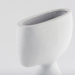 Mercana Rylee Sculptural Ceramic Vase - Modern Matte Finish for Stylish Home Décor and Versatile Arrangements White Ceramic | 11.6H 69802