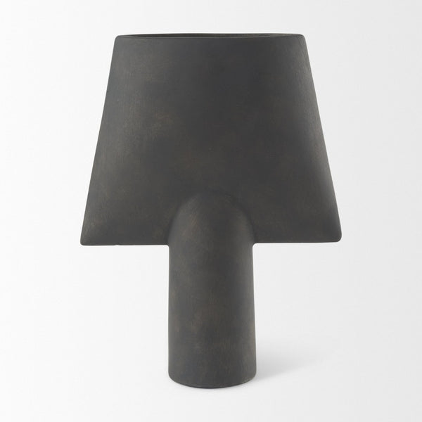 Mercana Rylee Sculptural Ceramic Vase - Modern Matte Finish for Stylish Home Décor and Versatile Arrangements Dark Brown Ceramic | 13.0H 69803