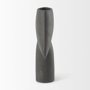 Mercana Rylee Sculptural Ceramic Vase - Modern Matte Finish for Stylish Home Décor and Versatile Arrangements Dark Brown Ceramic | 13.0H 69803