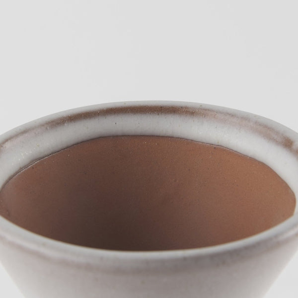 Mercana Esme Bold Geometric Ceramic Vase in Whitewash Finish - Perfect Accent for Modern and Boho Décor White and Terracotta Ceramic | 10.4"H 69807