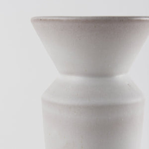 Mercana Esme Bold Geometric Ceramic Vase in Whitewash Finish - Perfect Accent for Modern and Boho Décor White and Terracotta Ceramic | 10.4"H 69807