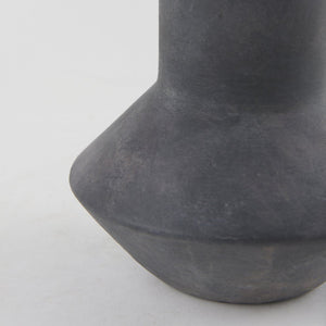 Mercana Esme Bold Geometric Ceramic Vase in Whitewash Finish - Perfect Accent for Modern and Boho Décor Dark Gray Ceramic | 15.0H 69809