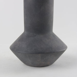 Mercana Esme Bold Geometric Ceramic Vase in Whitewash Finish - Perfect Accent for Modern and Boho Décor Dark Gray Ceramic | 15.0H 69809