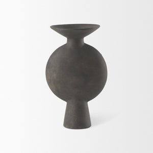 Mercana Kaz Sculptural Ceramic Vase with Textured Matte Finish - Modern Home Décor for Any Space Earthy Brown Ceramic |  11.2H 69810