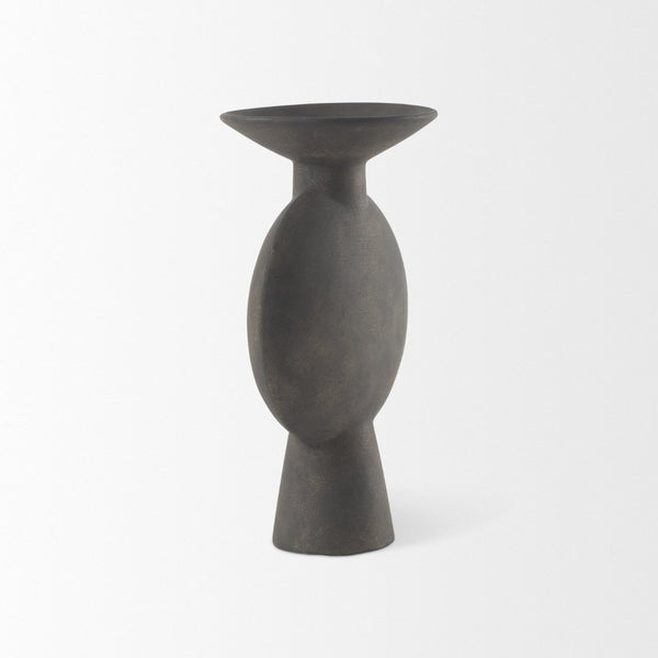 Mercana Kaz Sculptural Ceramic Vase with Textured Matte Finish - Modern Home Décor for Any Space Earthy Brown Ceramic |  11.2H 69810