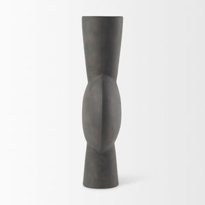 Mercana Kaz Sculptural Ceramic Vase with Textured Matte Finish - Modern Home Décor for Any Space Earthy Brown Ceramic |  16.7H 69812