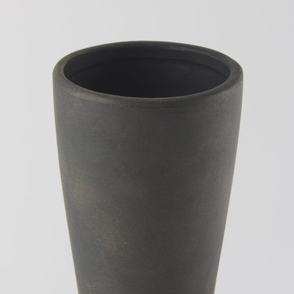 Mercana Kaz Sculptural Ceramic Vase with Textured Matte Finish - Modern Home Décor for Any Space Earthy Brown Ceramic |  16.7H 69812