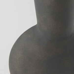 Mercana Kaz Sculptural Ceramic Vase with Textured Matte Finish - Modern Home Décor for Any Space Earthy Brown Ceramic |  16.7H 69812