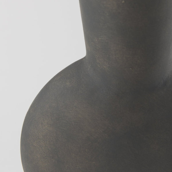 Mercana Kaz Sculptural Ceramic Vase with Textured Matte Finish - Modern Home Décor for Any Space Earthy Brown Ceramic |  16.7H 69812