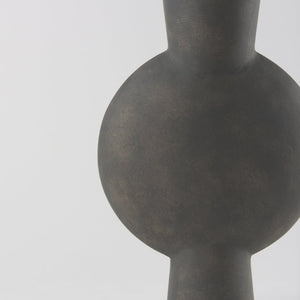 Mercana Kaz Sculptural Ceramic Vase with Textured Matte Finish - Modern Home Décor for Any Space Earthy Brown Ceramic |  16.7H 69812