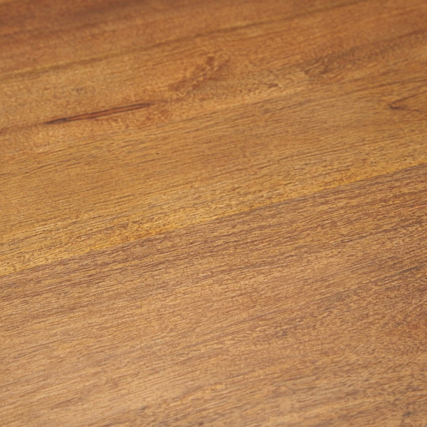 Mercana Mitchell Contemporary Dining Table with Warm Wood Top and Sturdy Black Metal Base for Stylish Spaces 69893-AB