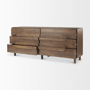Mercana Astrid 71-Inch Solid Mango Wood Sideboard with 6 Drawers for Modern and Mid-Century Homes 69940