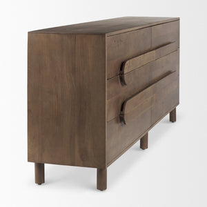 Mercana Astrid 71-Inch Solid Mango Wood Sideboard with 6 Drawers for Modern and Mid-Century Homes 69940
