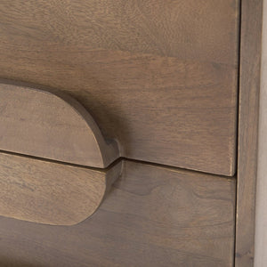 Mercana Astrid Solid Mango Wood 3-Drawer Cabinet with Mid-Century Design for Stylish Home Organization 69941