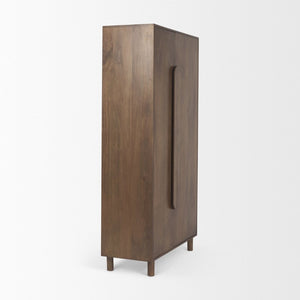 Mercana Astrid Solid Wood Armoire for Stylish Storage in Bedrooms, Offices, or Entryways – Mid-Century Charm 69942
