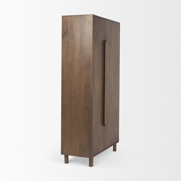 Mercana Astrid Solid Wood Armoire for Stylish Storage in Bedrooms, Offices, or Entryways – Mid-Century Charm 69942