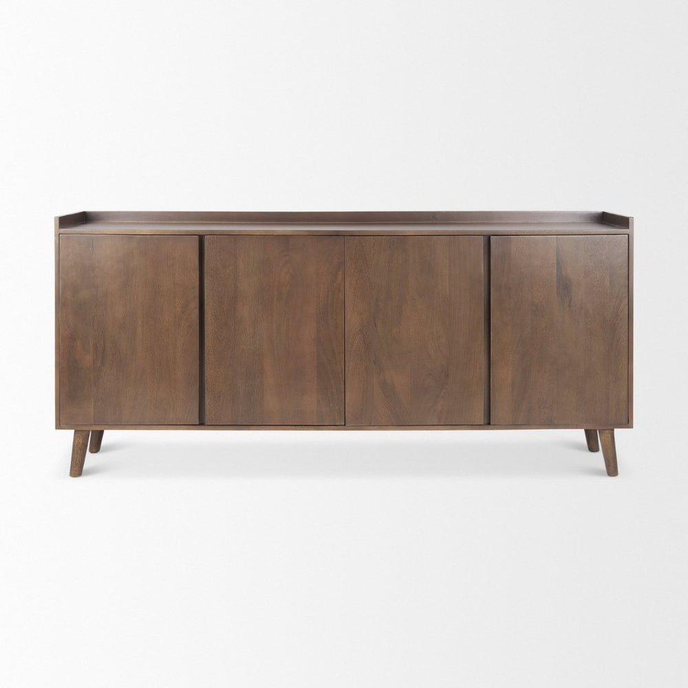 Mercana Lillie Elegant Solid Mango Wood 4-Door Sideboard with Modern Design for Versatile Storage Solutions 69943