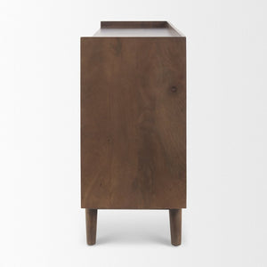 Mercana Lillie Elegant Solid Mango Wood 4-Door Sideboard with Modern Design for Versatile Storage Solutions 69943