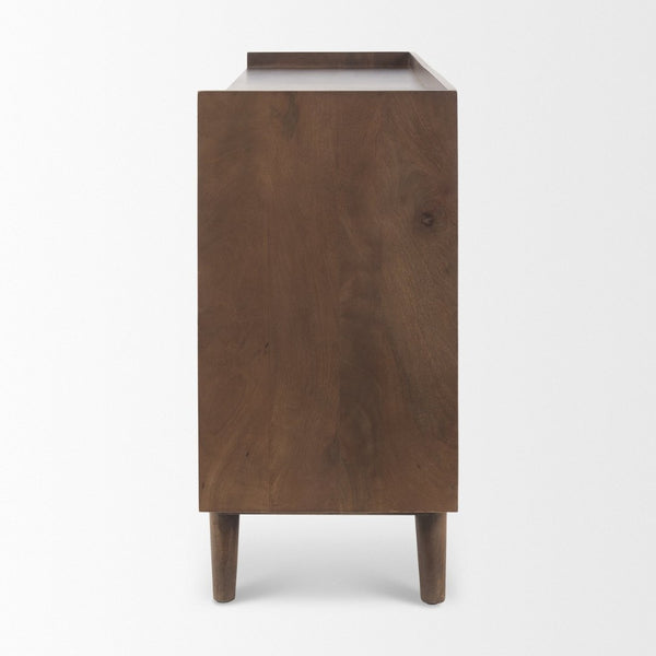 Mercana Lillie Elegant Solid Mango Wood 4-Door Sideboard with Modern Design for Versatile Storage Solutions 69943