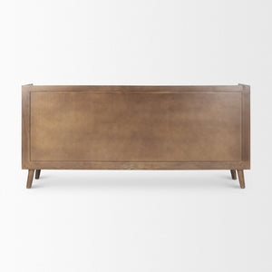 Mercana Lillie Elegant Solid Mango Wood 4-Door Sideboard with Modern Design for Versatile Storage Solutions 69943
