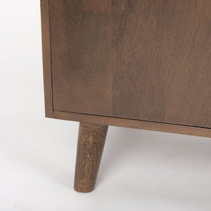 Mercana Lillie Elegant Solid Mango Wood 4-Door Sideboard with Modern Design for Versatile Storage Solutions 69943