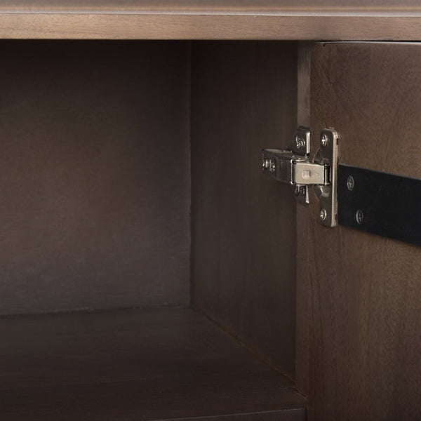 Mercana Lillie Elegant Solid Mango Wood 4-Door Sideboard with Modern Design for Versatile Storage Solutions 69943