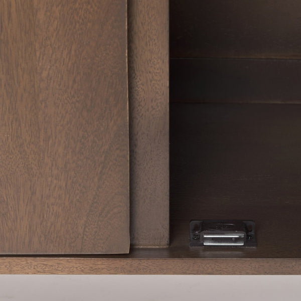 Mercana Lillie Elegant Solid Mango Wood 4-Door Sideboard with Modern Design for Versatile Storage Solutions 69943