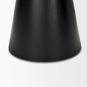 Mercana Mitchell Contemporary Side Table with Solid Mango Wood Top & Sturdy Iron Pedestal Base for Versatility 69908