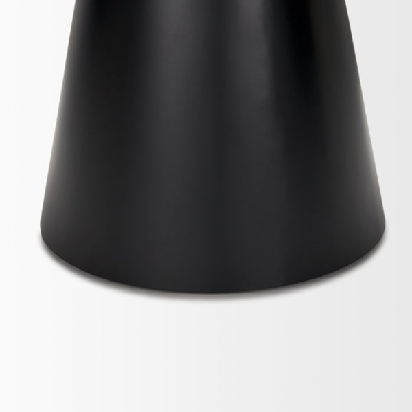 Mercana Mitchell Contemporary Side Table with Solid Mango Wood Top & Sturdy Iron Pedestal Base for Versatility 69908