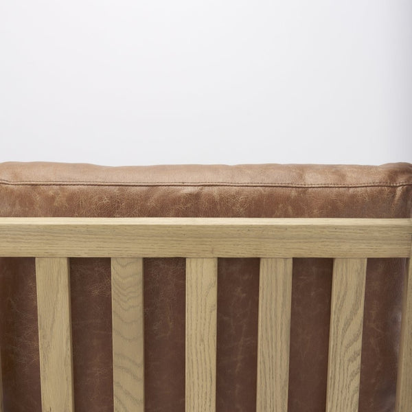 Mercana Raeleigh Contemporary Faux Leather Accent Chair for Stylish Living Rooms and Home Offices Light Cognac Leather | Brown Wood 69988