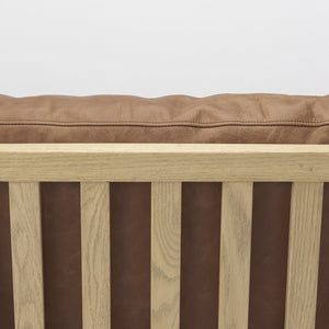 Mercana Raeleigh Contemporary Faux Leather Accent Chair for Stylish Living Rooms and Home Offices Cognac Leather | Light Brown Wood 69989