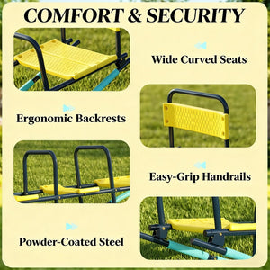 English Elm Playground Steel Rocking Seesaw Two Seat Teeter Totter for Kids Backyard Fun T3971P486687