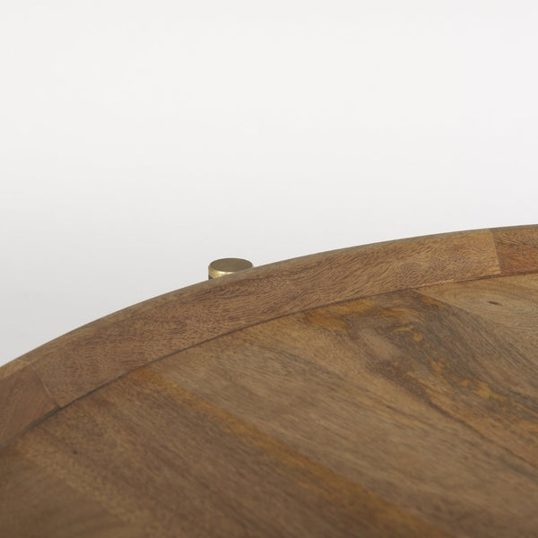 Mercana Marquisa Industrial-Style Coffee Table with Mango Wood Top and Sturdy Iron Frame for Modern Living Spaces Brown Wood | Black Metal | Small 70061