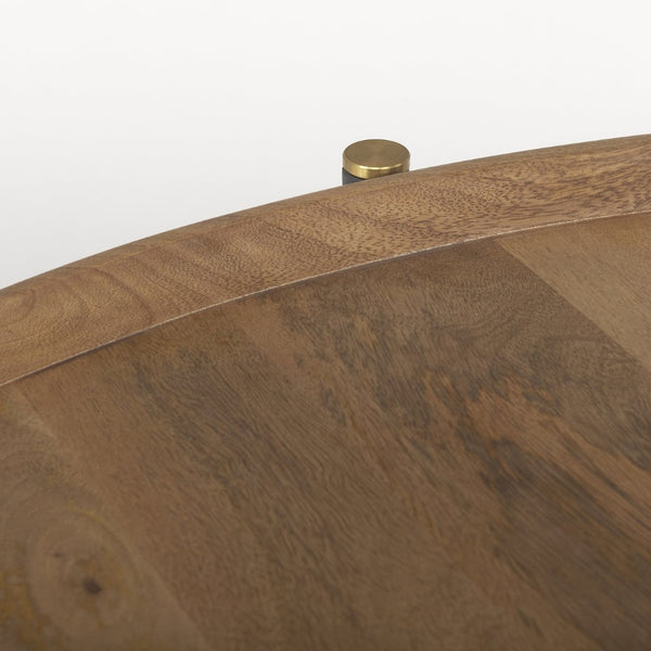 Mercana Marquisa Industrial-Style Coffee Table with Mango Wood Top and Sturdy Iron Frame for Modern Living Spaces Brown Wood | Black Metal | Large 70062