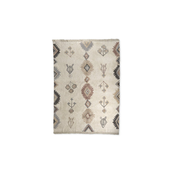 Mercana Carla Cotton Area Rug - Earthy Neutrals with Boho Charm for Cozy Living Spaces and Bedrooms Patterned | 96.0L 69763