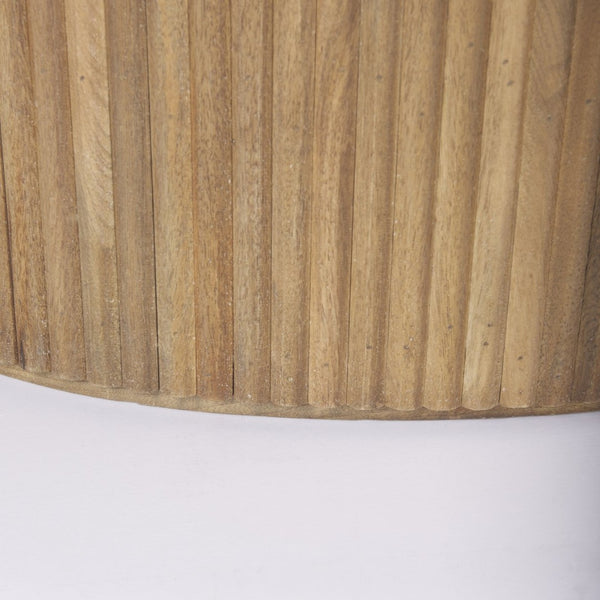 Mercana Terra Elegant Oval Coffee Table with Hydraulic Lift-Top & Fluted Base for Modern Living Rooms Light Brown Wood 69876