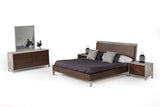 VIG Furniture Eastern King Nova Domus Conner Modern Dark Walnut & Concrete Bed VGAN-CONNER-BED-DK-EK