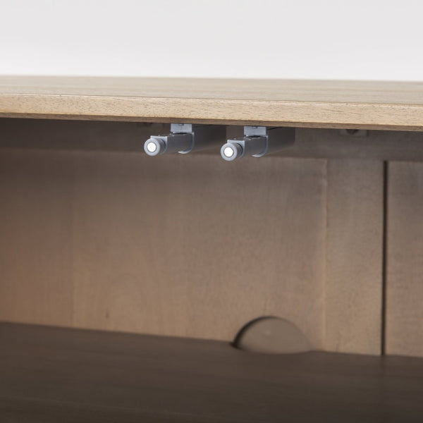 Mercana Sable Modern Mango Wood Accent Cabinet with Geometric Design and Splayed Spindle Legs for Storage 69889