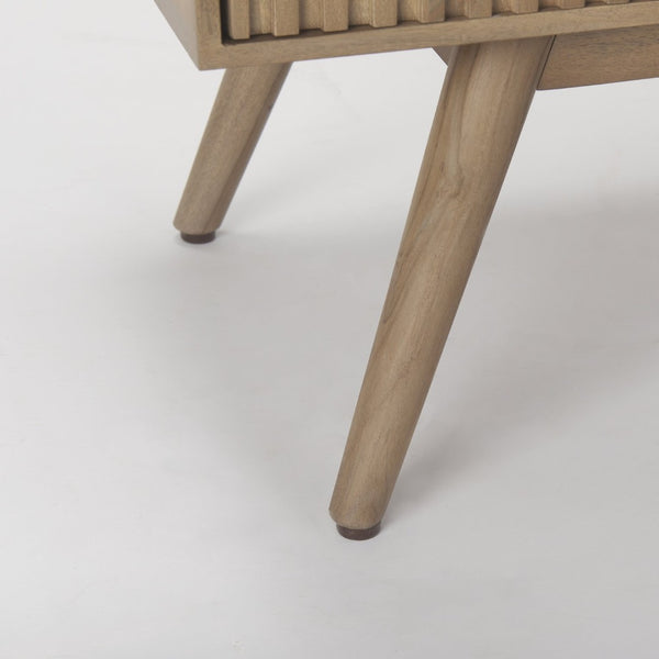 Mercana Sable Modern Mango Wood Accent Cabinet with Geometric Design and Splayed Spindle Legs for Storage 69889