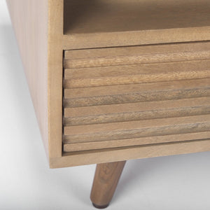 Mercana Sable Contemporary Coffee Table with Geometric Design and Durable Solid Mango Wood Frame for Living Rooms 69890