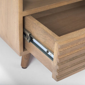 Mercana Sable Contemporary Coffee Table with Geometric Design and Durable Solid Mango Wood Frame for Living Rooms 69890