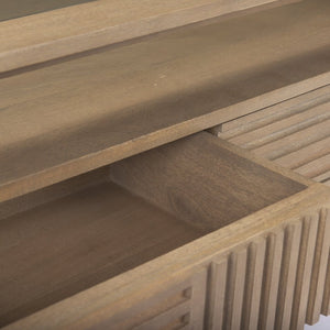 Mercana Sable Contemporary Coffee Table with Geometric Design and Durable Solid Mango Wood Frame for Living Rooms 69890