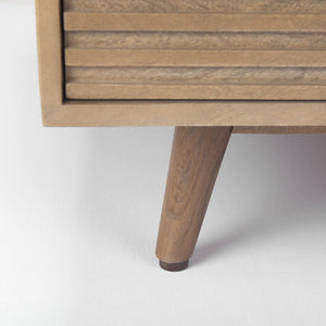 Mercana Sable Contemporary Coffee Table with Geometric Design and Durable Solid Mango Wood Frame for Living Rooms 69890